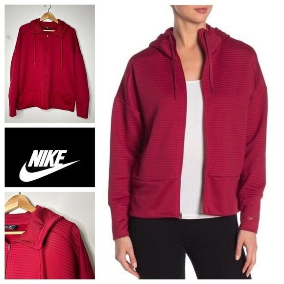Nike‎ Quilted Funnel Neck Zipper Hoodie L - Picture 1 of 11